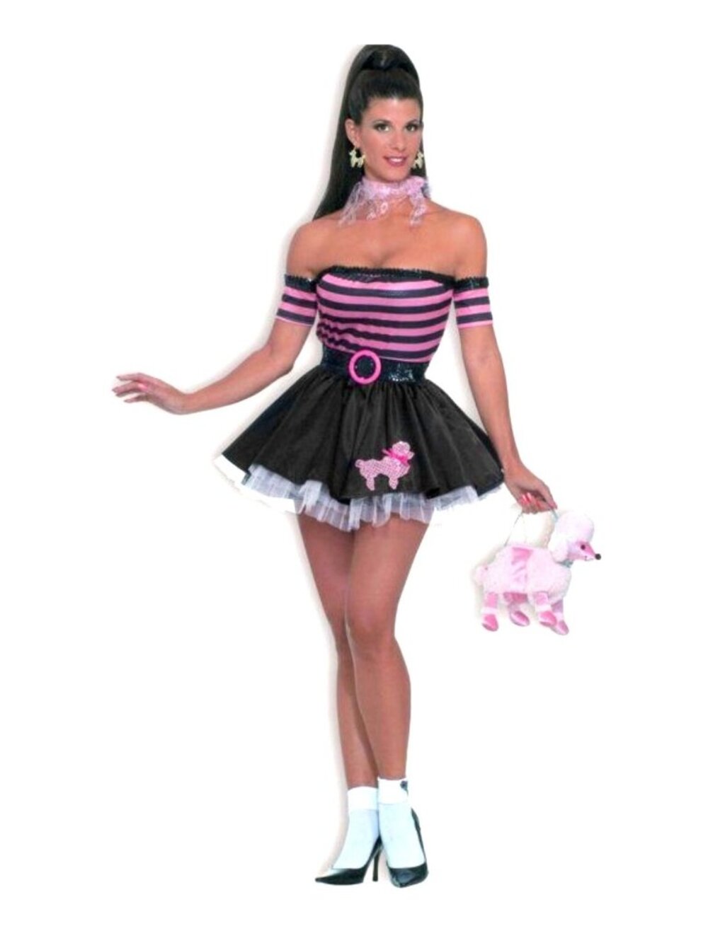 50s Sexy Costume Halloween Cosplay Set Pretty in Poodle Womens Size Adult M/L